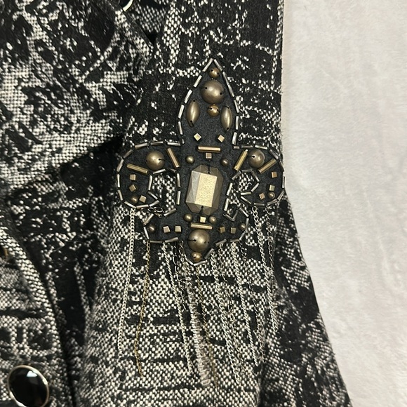 Bke Wool Blend Decorative Double Breasted Black Button Pea Coat Size Lar… - Picture 7 of 10